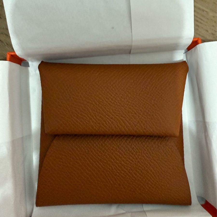 金棕色愛馬仕零錢包-5