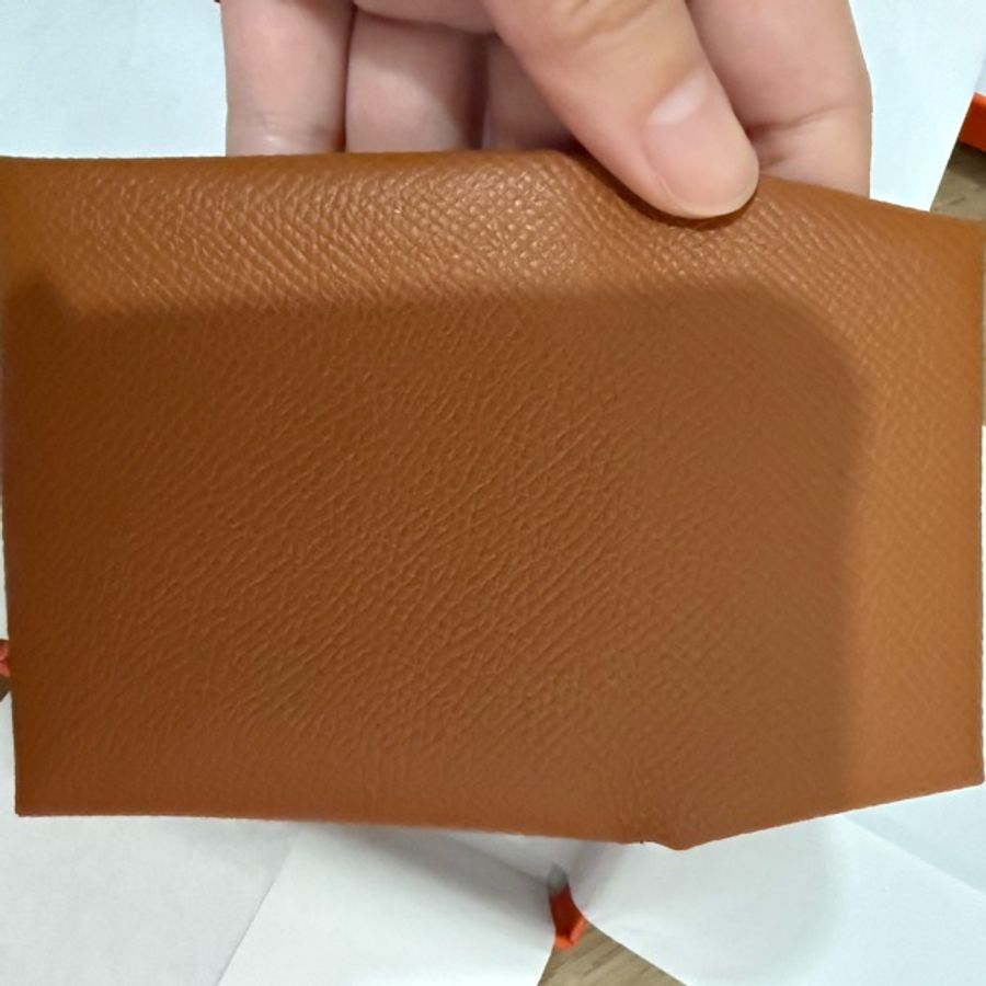 金棕色愛馬仕零錢包-7