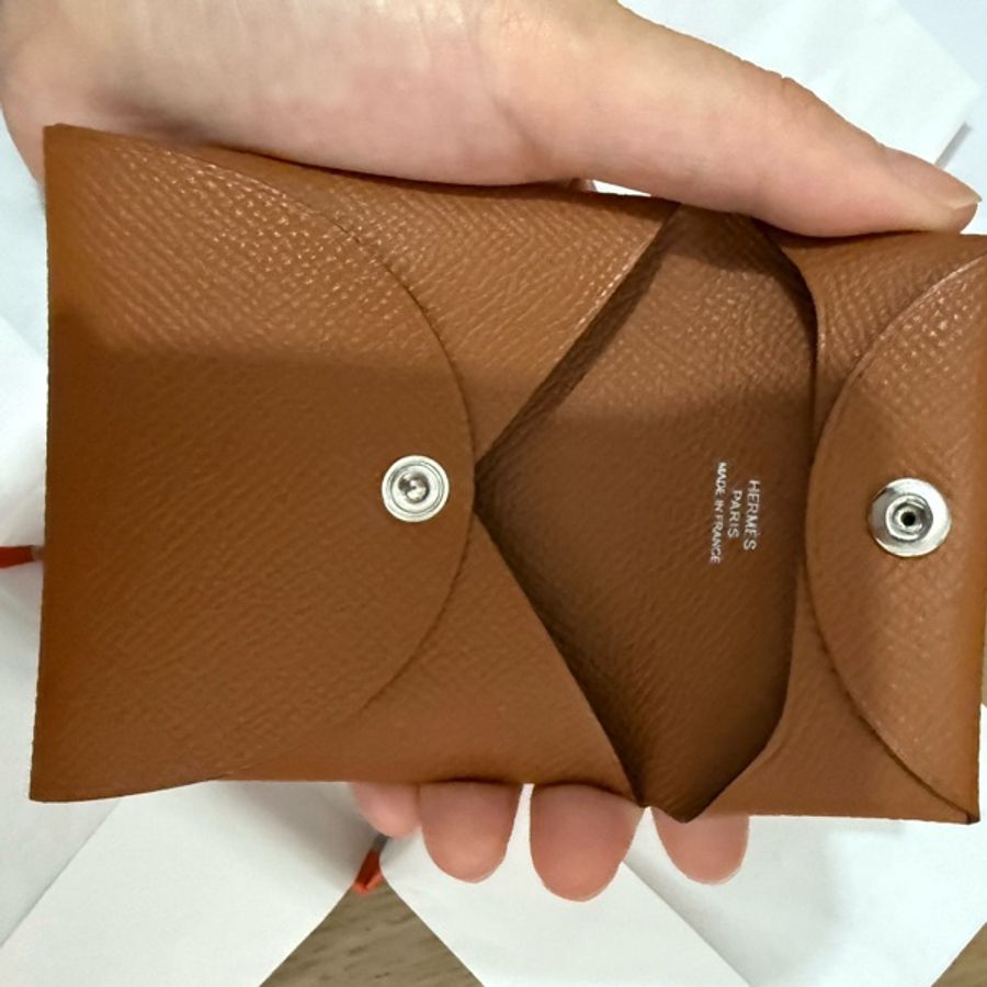 金棕色愛馬仕零錢包-8
