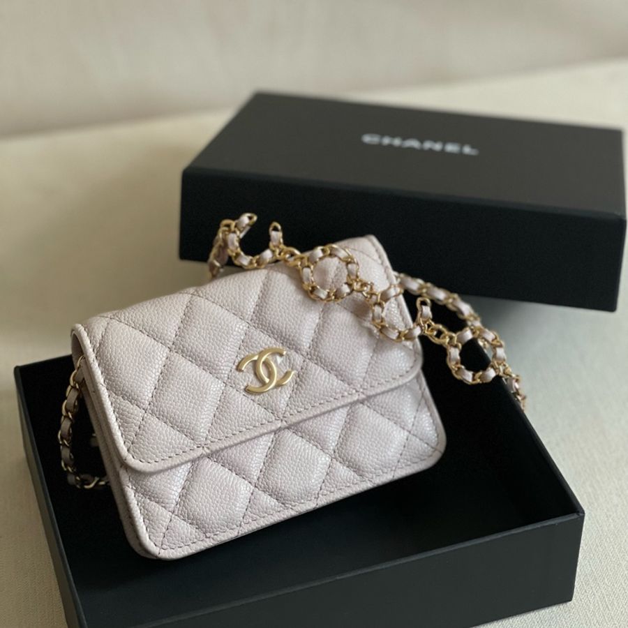 搬遷清貨 🖤 Chanel mini woc clutch with coco chain 淺紫-1