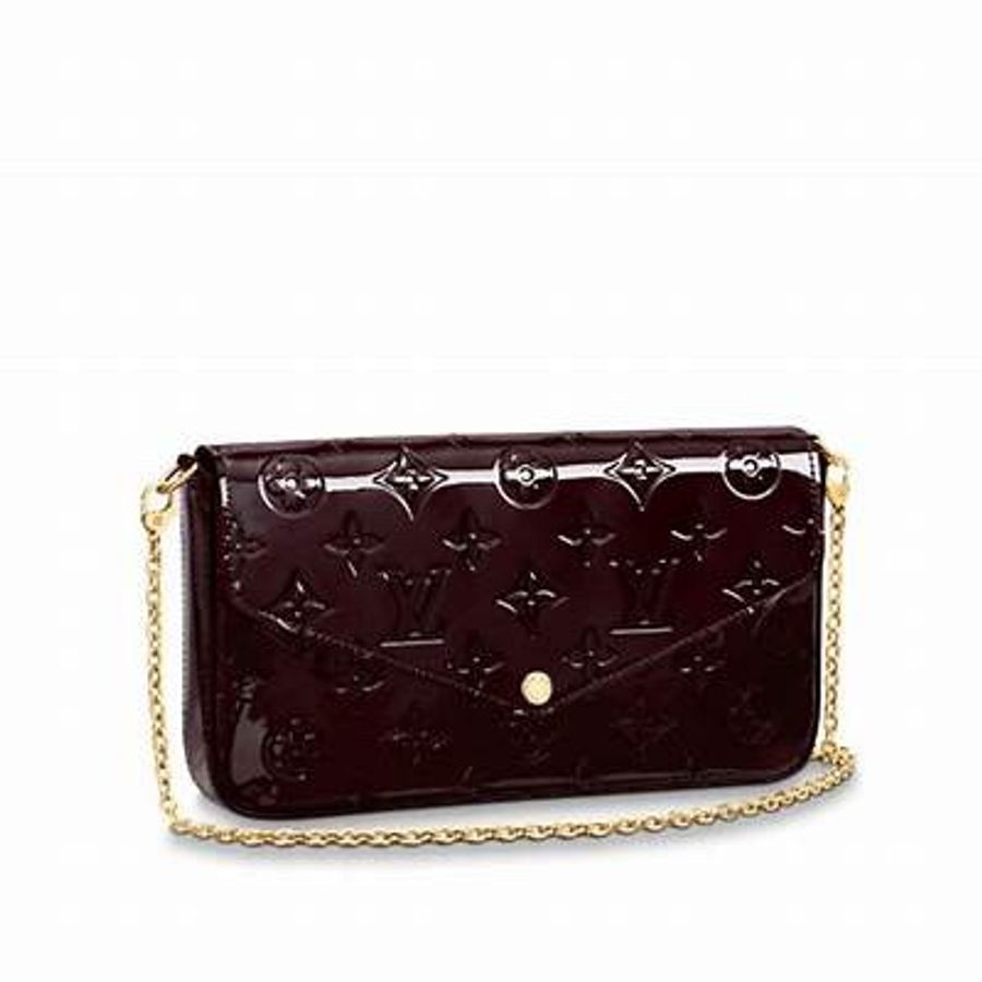 LV Félicie Pochette 紫紅色 漆皮-5