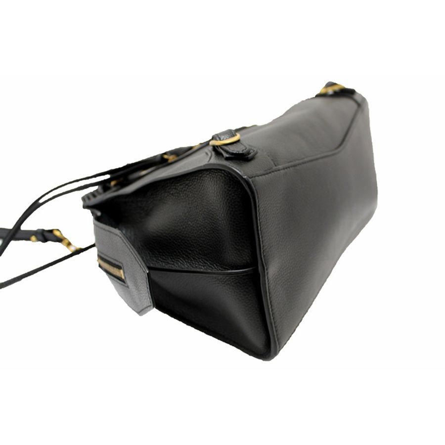 NEW Balenciaga Black Grained Calfskin Leather Small Neo Classic Handbag-13