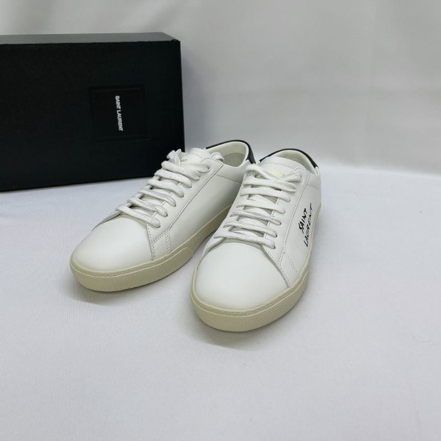 YSL 全新COURT CLASSIC皮革刺繡運動鞋-0