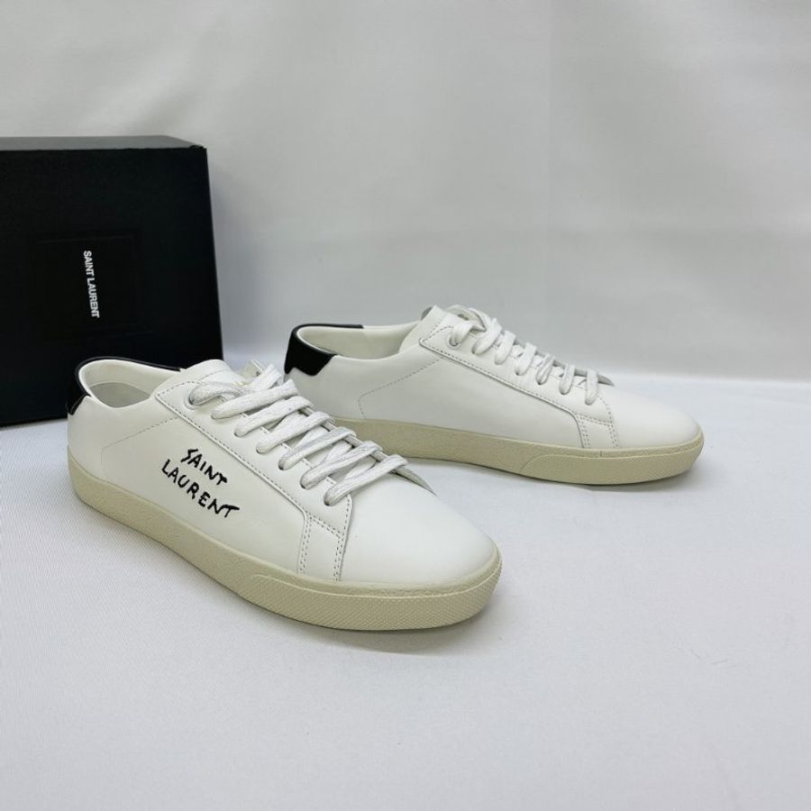 YSL 全新COURT CLASSIC皮革刺繡運動鞋-2