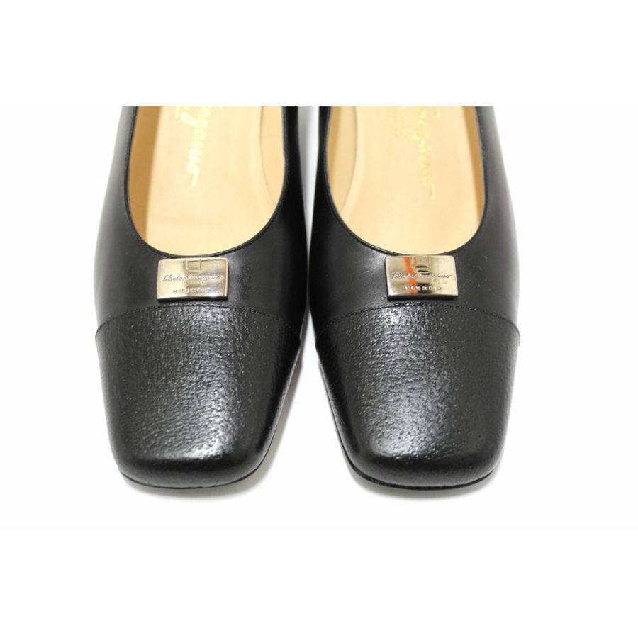 Salvatore Ferragamo Black Leather Ramila 5cm Pumps Shoes Size 5.5D-5