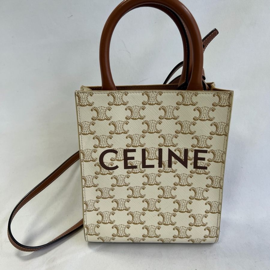 celine mini tote白色老花包 托特包-0