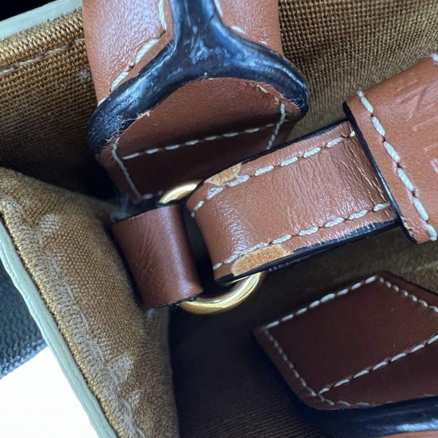 celine mini tote白色老花包 托特包-5