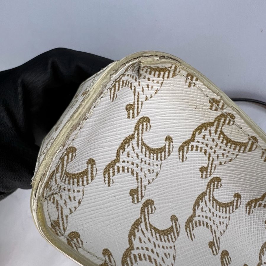 celine mini tote白色老花包 托特包-7