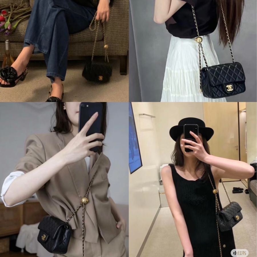 Chanel 香奈兒 菱格紋口蓋包 金球方胖子 黑色金鏈 斜背/單肩/ 手提-3