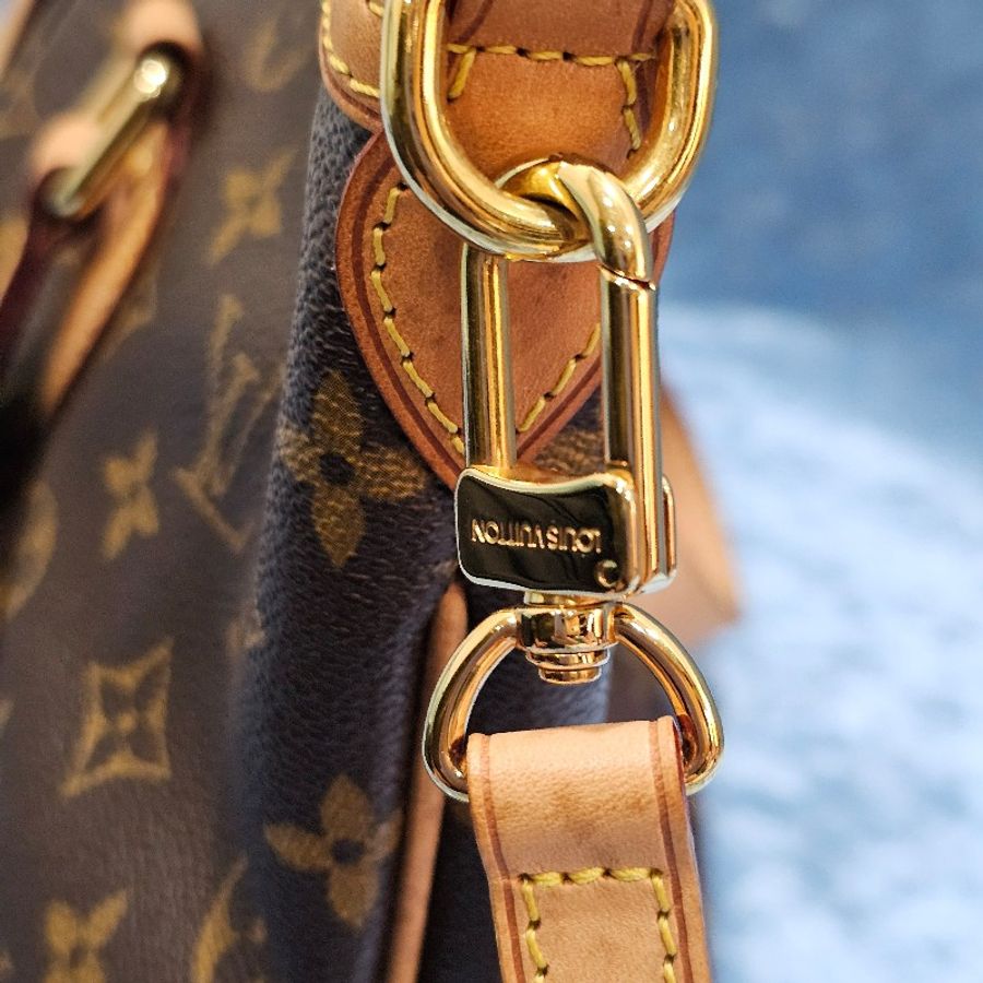 LV老花金釦Palermo PM前後抓皺手提斜背包M40145-18
