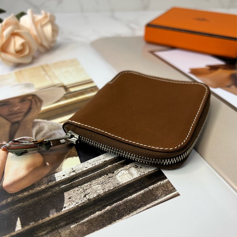 💗香緹國際精品💗 Hermes 愛馬仕 Silk in 小零錢包👛廢包好朋友 金剛色愛馬仕-4