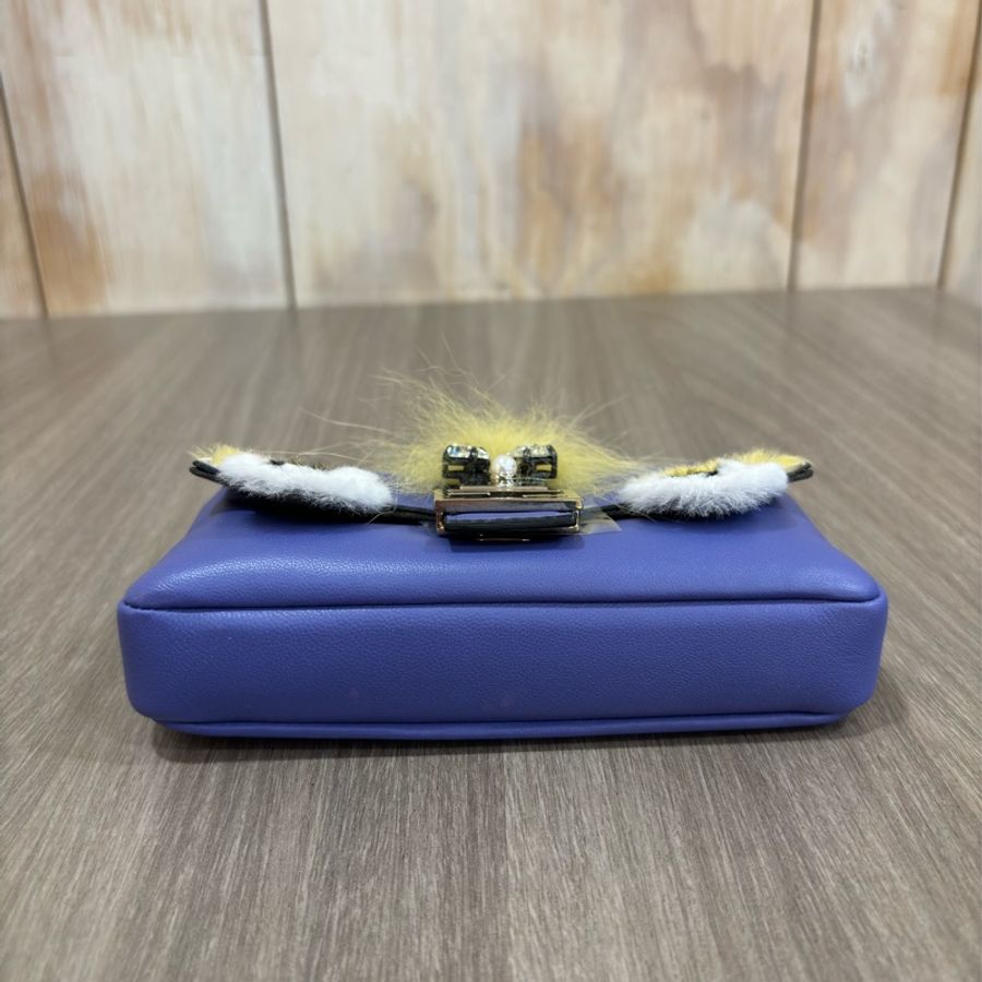 FENDI MICRO BAGUETTE 紫 毛怪 斜背包 手提包 肩背包 手拿包 相機包-4
