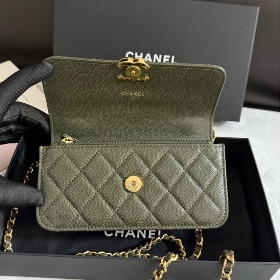 Chanel香奈儿mini woc魚子醬皮斜挎包 芯片款-5