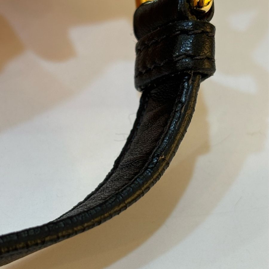 PRADA 黑 羊皮 金 LOGO 拉鍊包 肩背包 斜背包 手提包 高菲包 高飛包-21