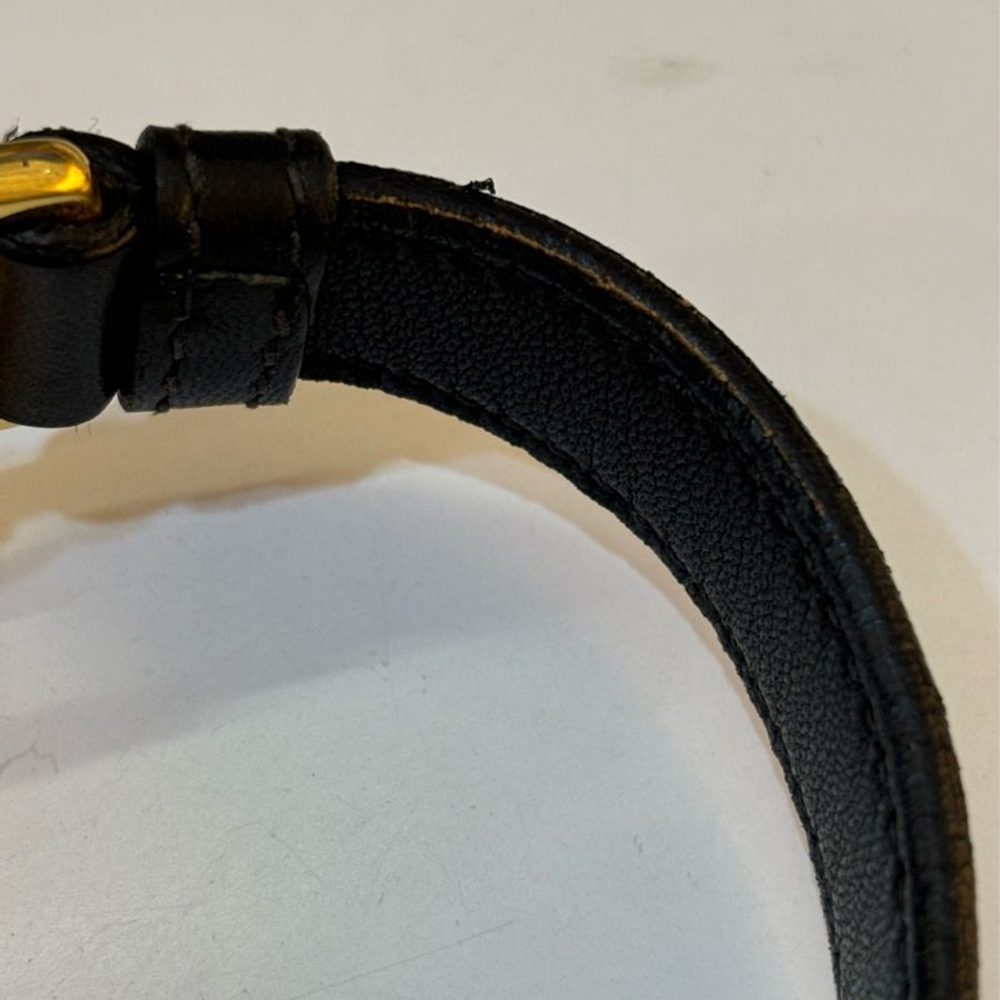PRADA 黑 羊皮 金 LOGO 拉鍊包 肩背包 斜背包 手提包 高菲包 高飛包-31