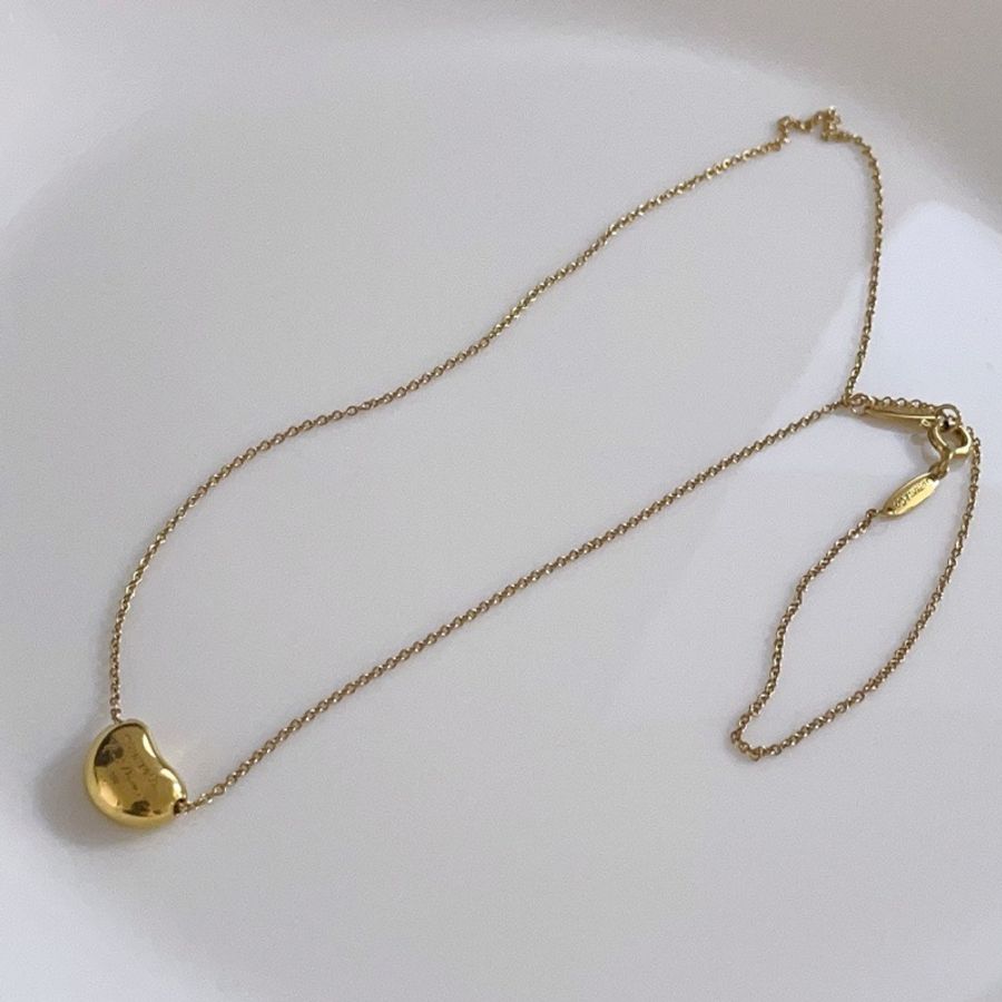 Tiffany豆豌豆18k黃金項鍊Au750-2
