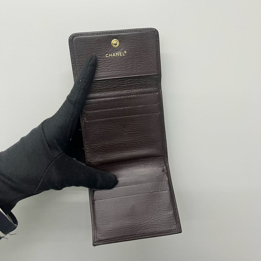 Chanel 香奈兒山羊皮革短夾-9