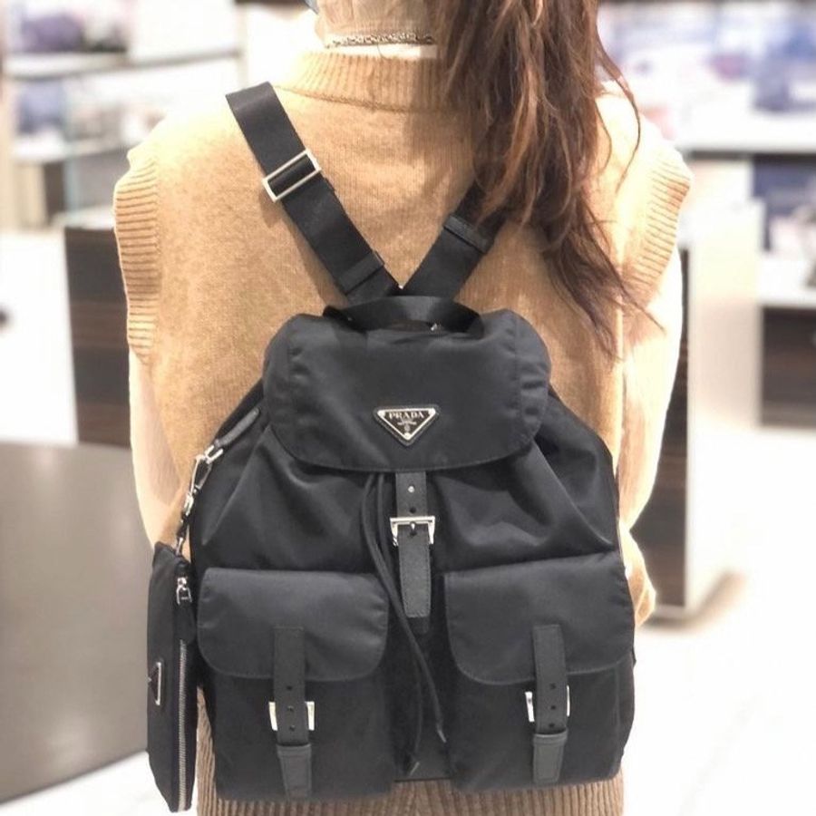 🌸2025春夏新品🌸Prada 1BZ811 經典跳傘布新款子母後背包-2