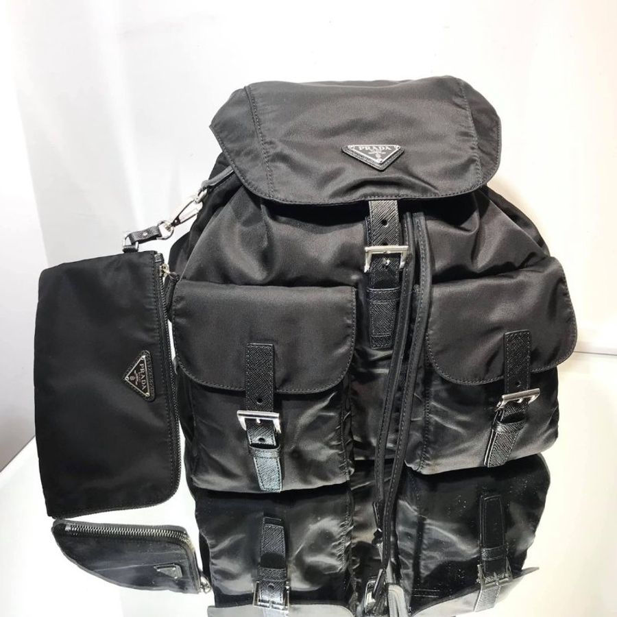 🌸2025春夏新品🌸Prada 1BZ811 經典跳傘布新款子母後背包-3