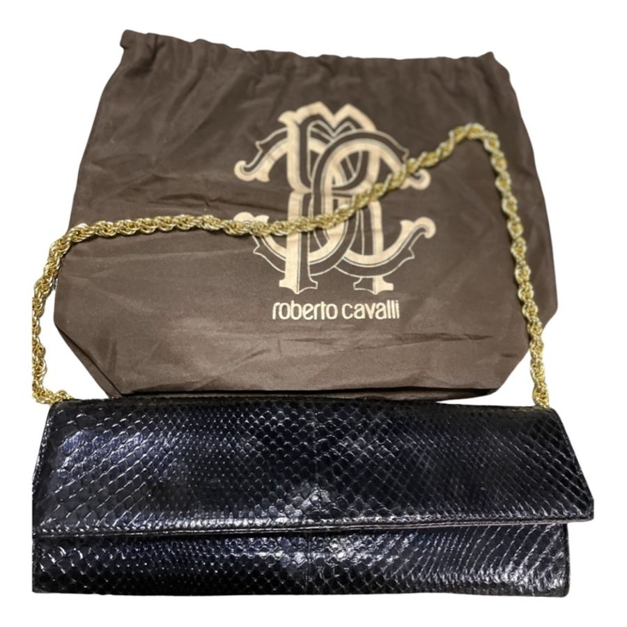 Roberto Cavalli Python羅伯特·卡沃利蛇皮晚宴包鏈條包手拿袋-0