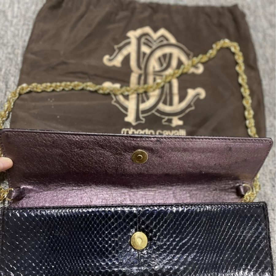 Roberto Cavalli Python羅伯特·卡沃利蛇皮晚宴包鏈條包手拿袋-2