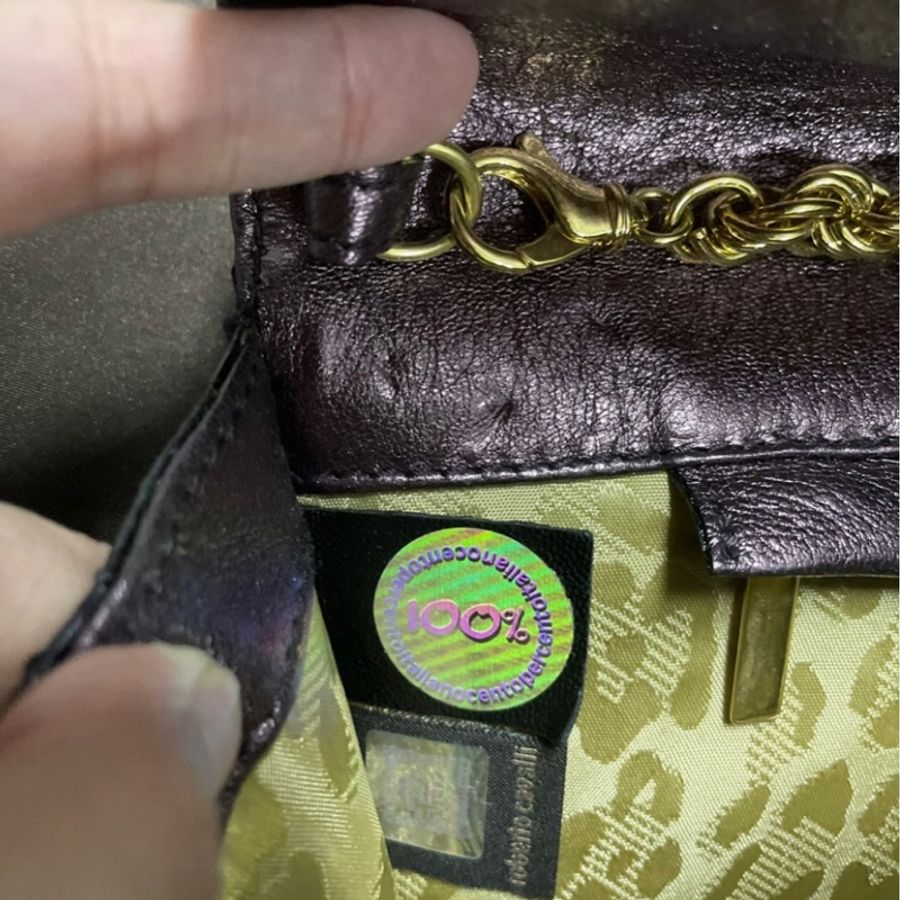 Roberto Cavalli Python羅伯特·卡沃利蛇皮晚宴包鏈條包手拿袋-5