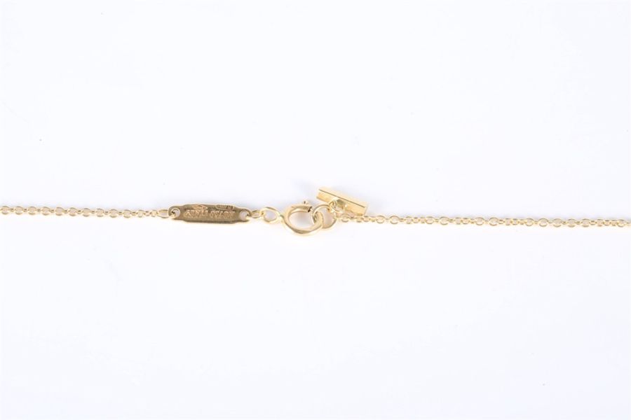 TIFFANY&CO(蒂芙尼) Tiffany T 微笑項鏈 mini 滿鑽 18K黃金/鑽石 項鏈 黃金 18K-4
