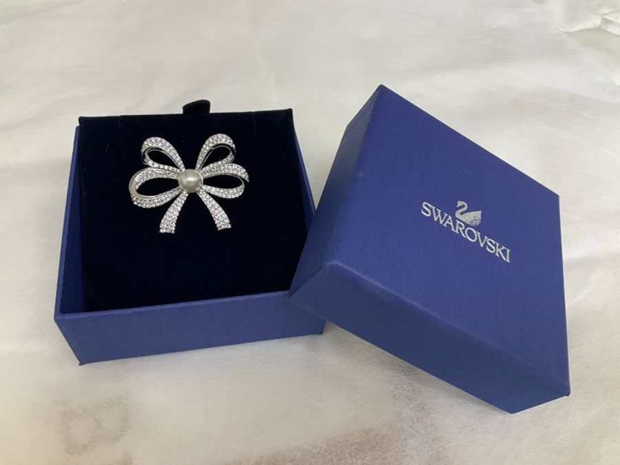 SWAROVSKI超亮麗珍珠水晶胸針-3