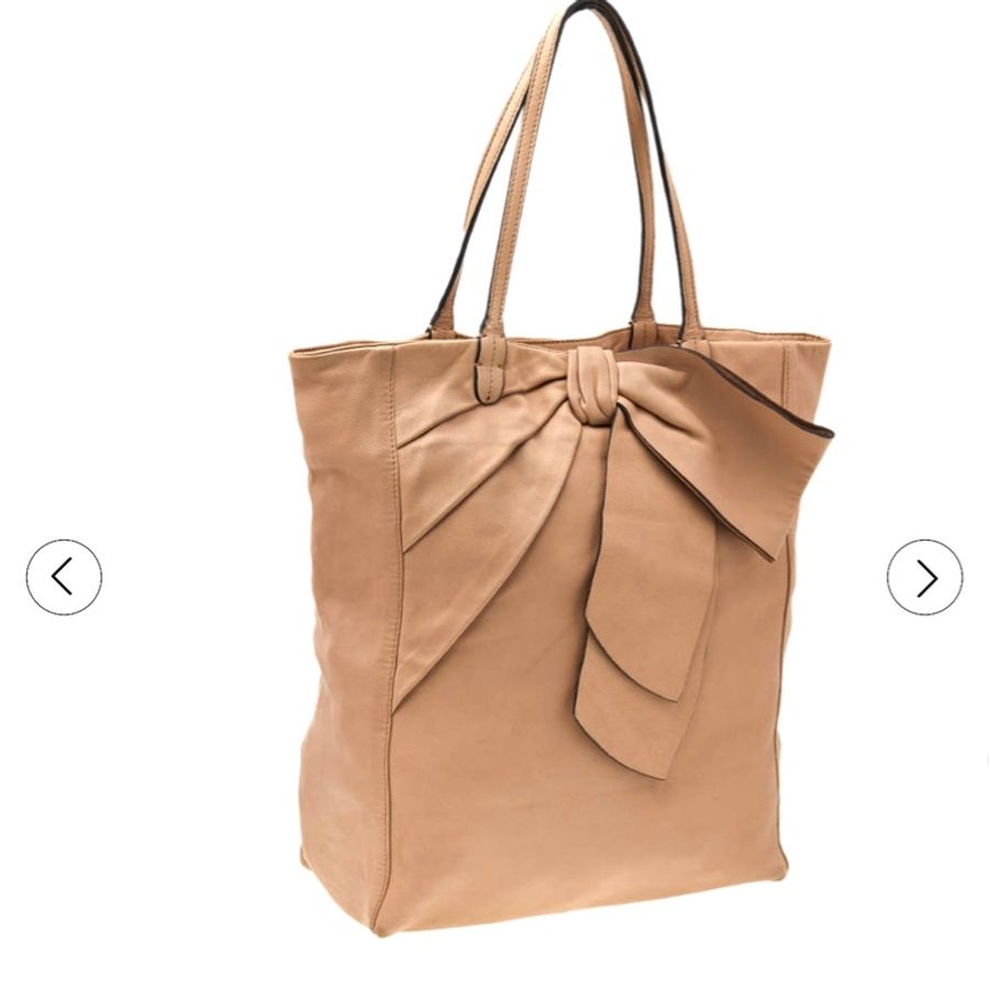 Valentino leather bow tote 華倫天奴蝴蝶結小羊皮手提袋托特包-1