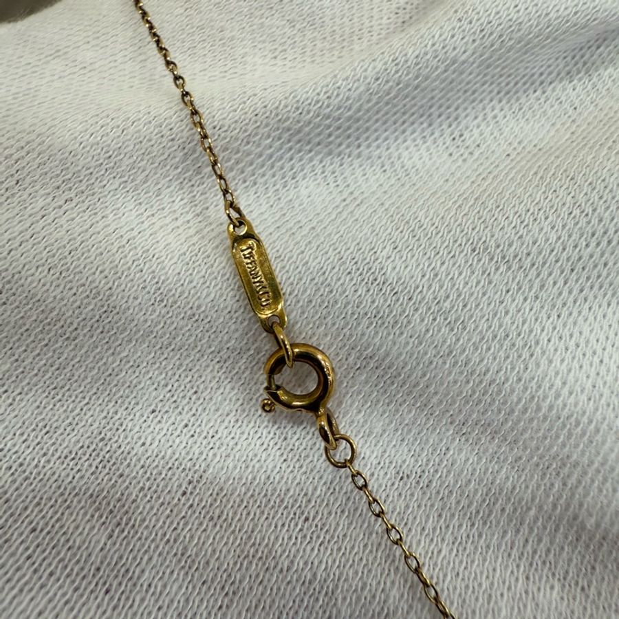 Tiffany&Co 18K 黃金 立體 愛心 心形 項鍊-7