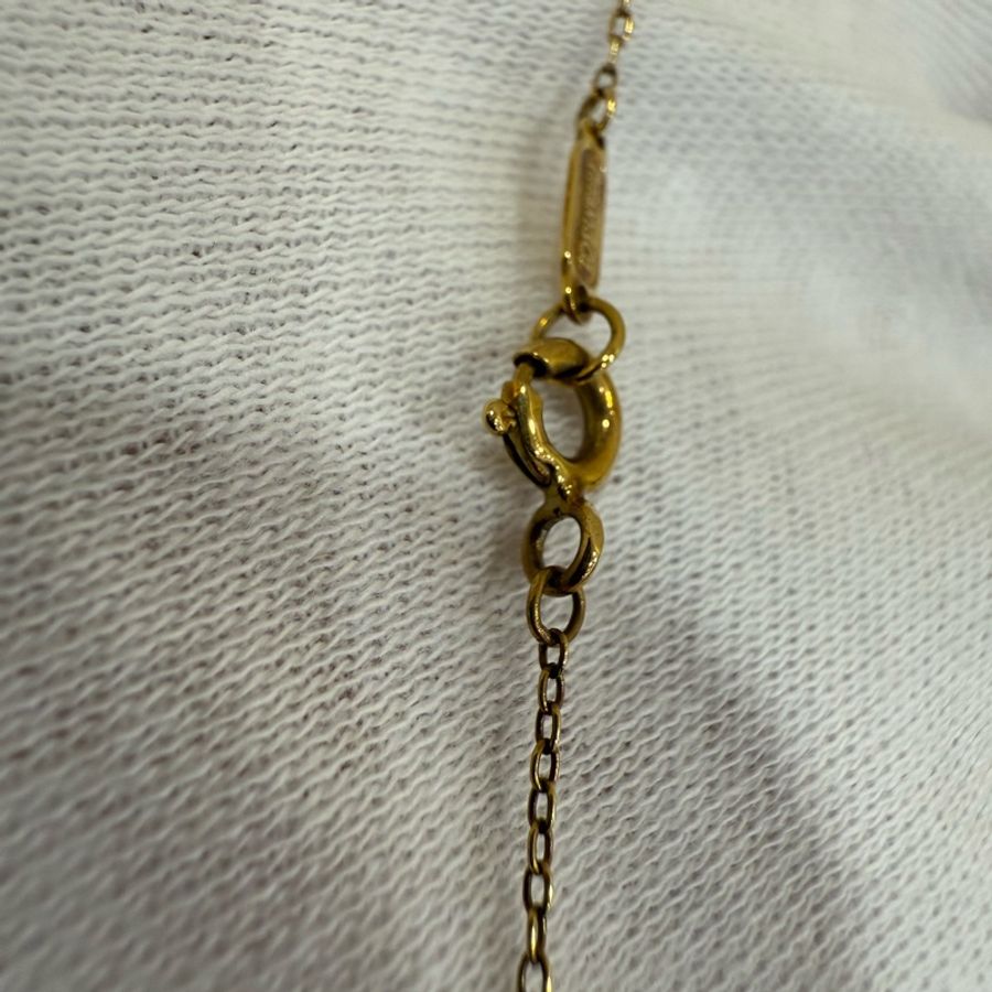 Tiffany&Co 18K 黃金 立體 愛心 心形 項鍊-8