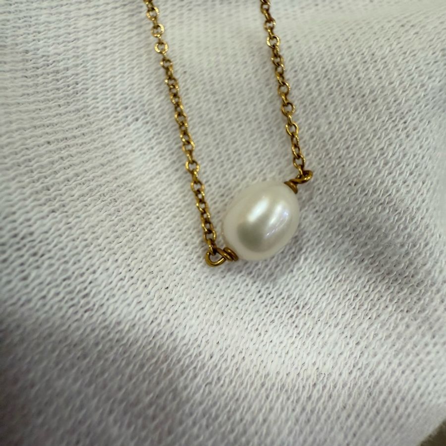 Tiffany&Co 18K 黃金 珍珠 項鍊 頸鏈-1
