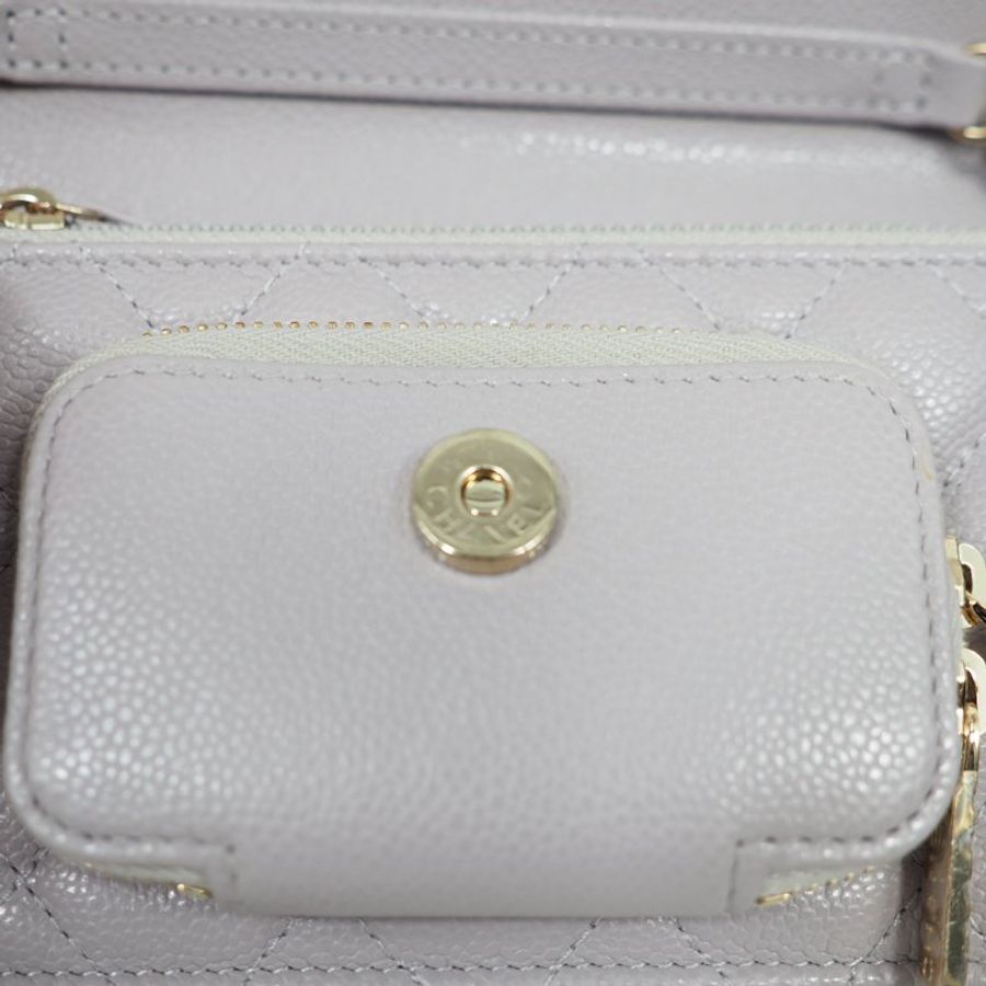 CHANEL Mini Affinity Bag 香奈兒灰紫色迷你郵差包-14
