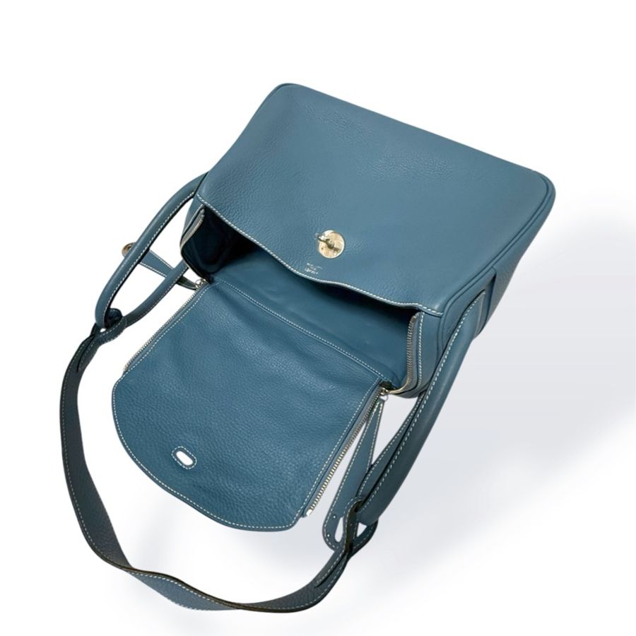 🍒Hermes Lindy30/Bleu Jean 3F250323-1-13