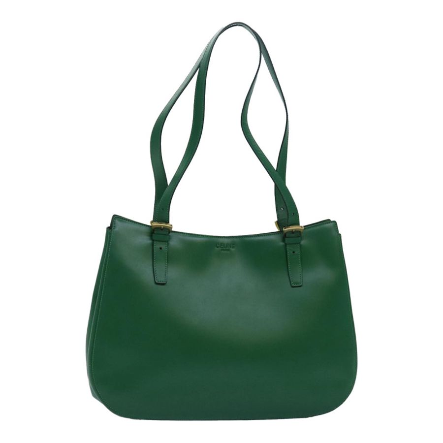 【日本直送】CELINE 皮革肩背包 綠色 金色 正品 81640-0