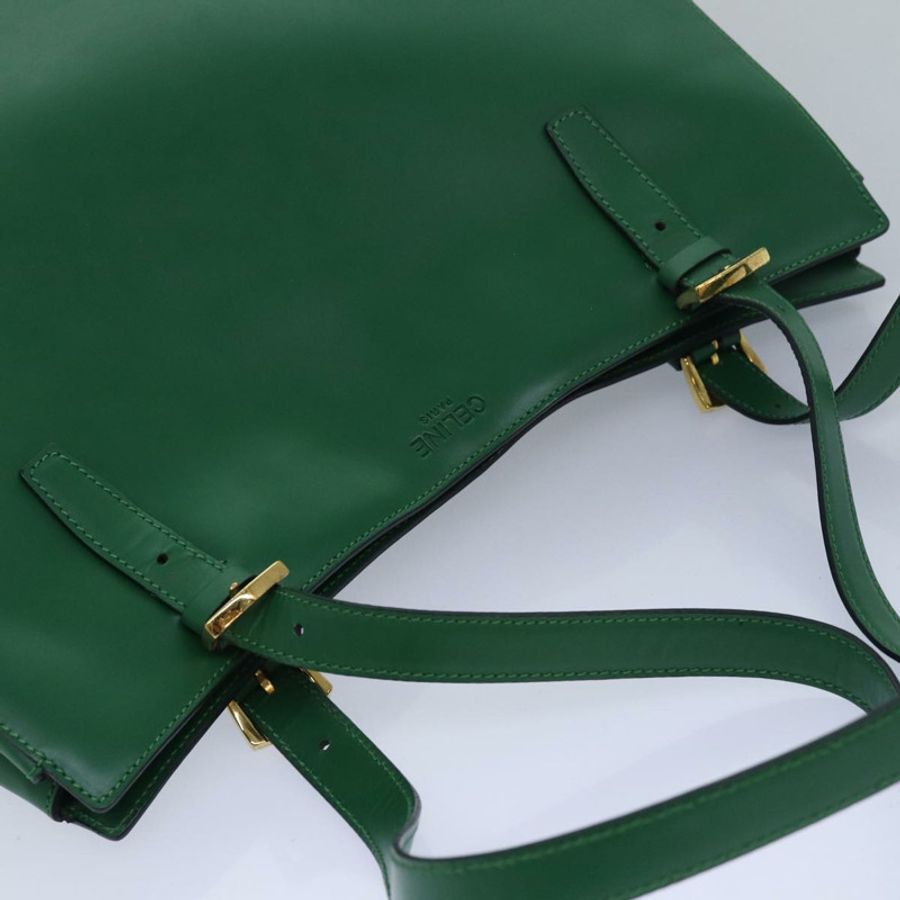 【日本直送】CELINE 皮革肩背包 綠色 金色 正品 81640-5