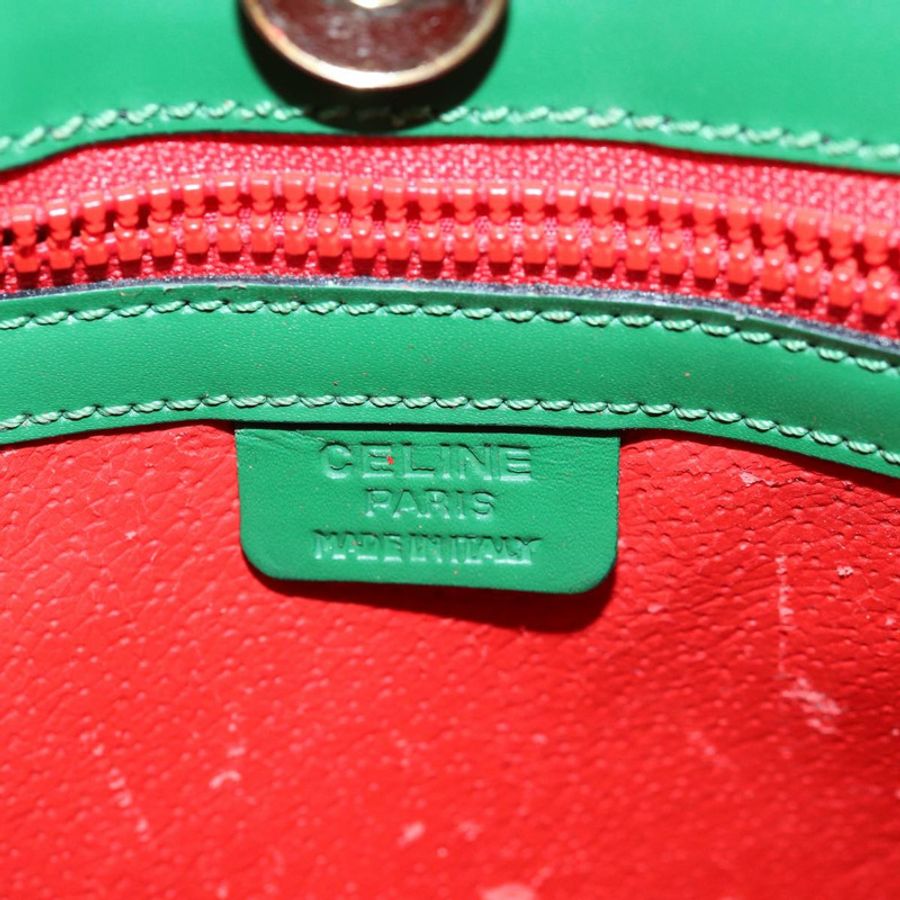 【日本直送】CELINE 皮革肩背包 綠色 金色 正品 81640-17