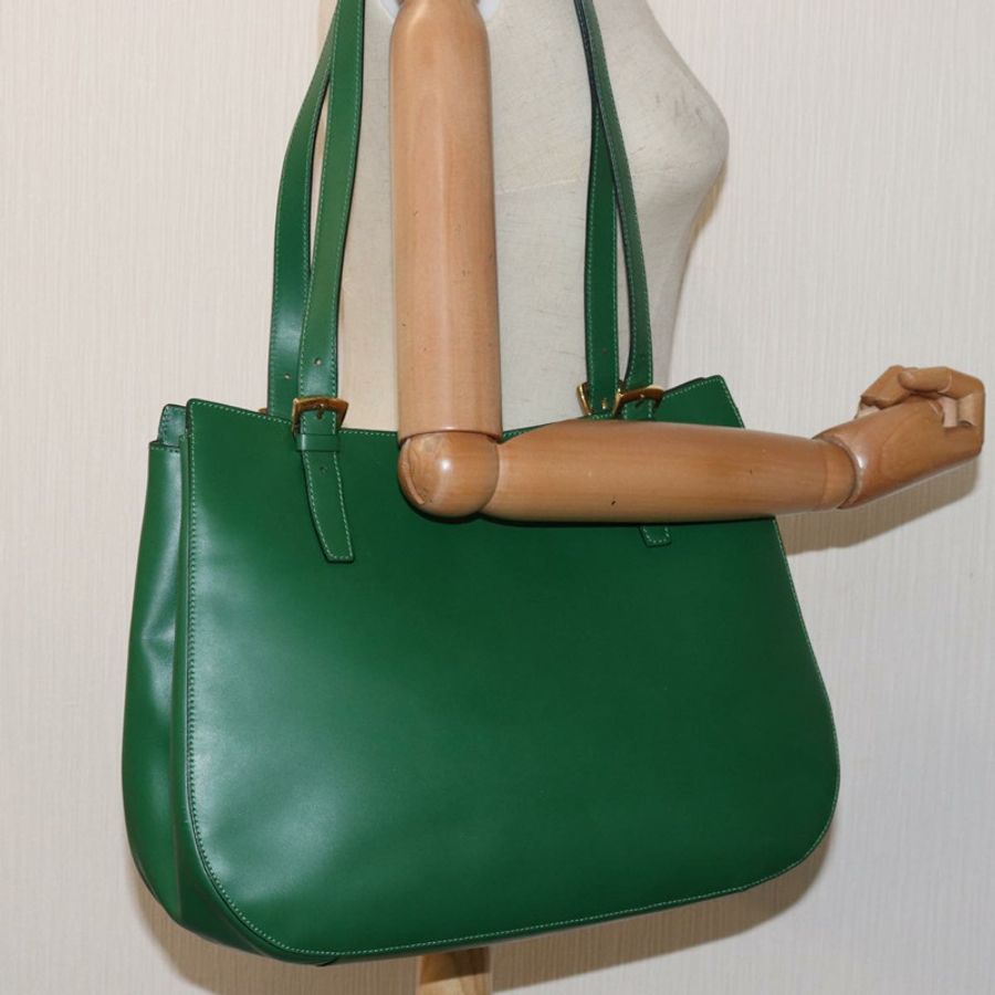 【日本直送】CELINE 皮革肩背包 綠色 金色 正品 81640-20
