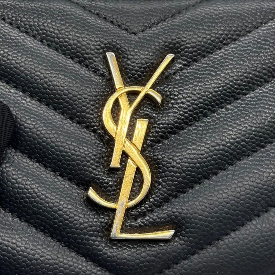 💝FuFu.Style ⟡.·* YSL 山形黑色皮夾短夾錢包-20