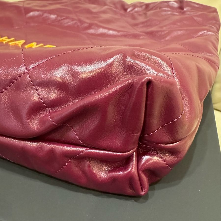 近全新!CHANEL22bag 中號 酒紅天菜♥️百搭實用顯白款-7