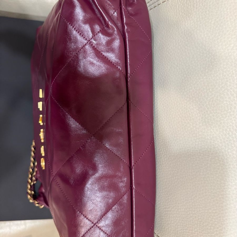 近全新!CHANEL22bag 中號 酒紅天菜♥️百搭實用顯白款-9