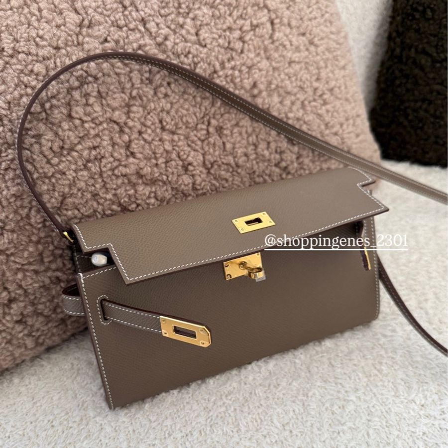 愛馬仕 Hermes 全新品 Kelly to go woc 大象灰金釦 最新K刻-1