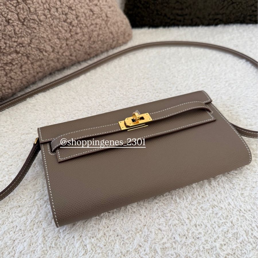 愛馬仕 Hermes 全新品 Kelly to go woc 大象灰金釦 最新K刻-2