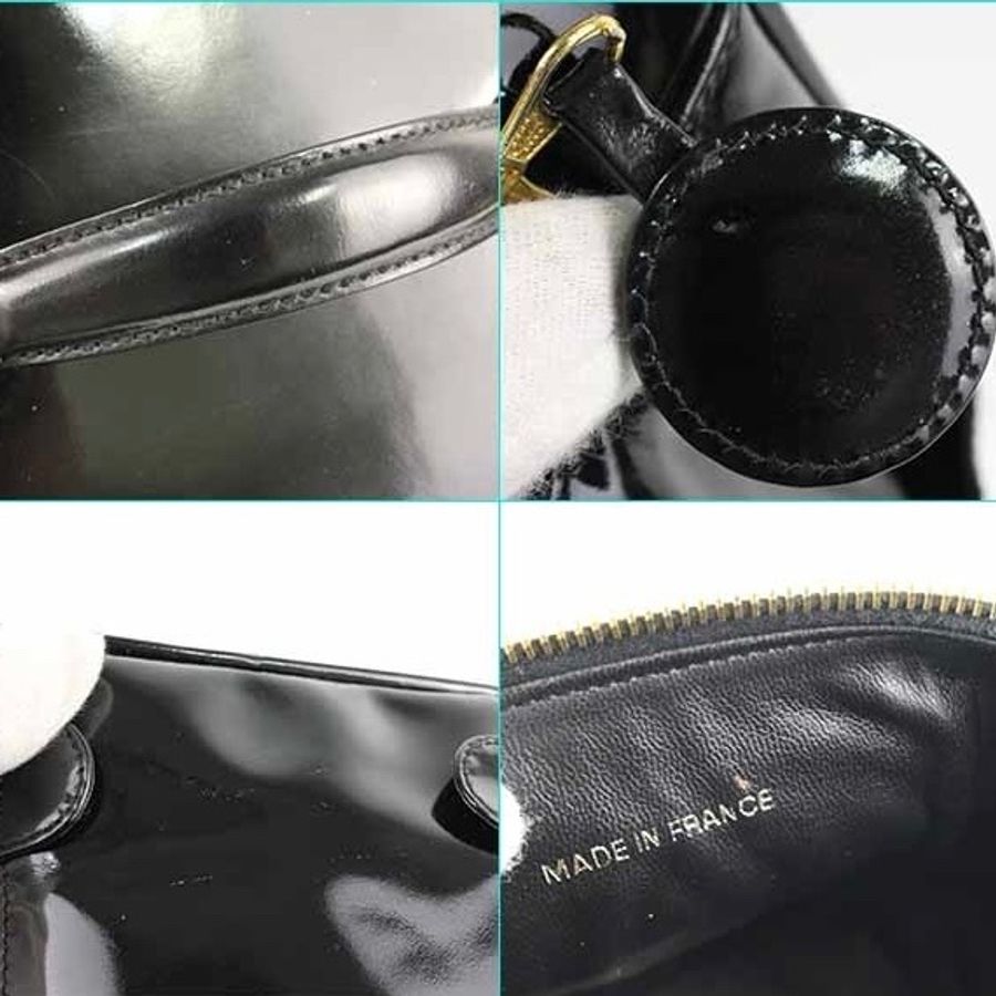 CHANEL Vanity Case 黑漆皮可手提|附贈全配亮橘化妝盒組・收藏價值高・日本正品-9