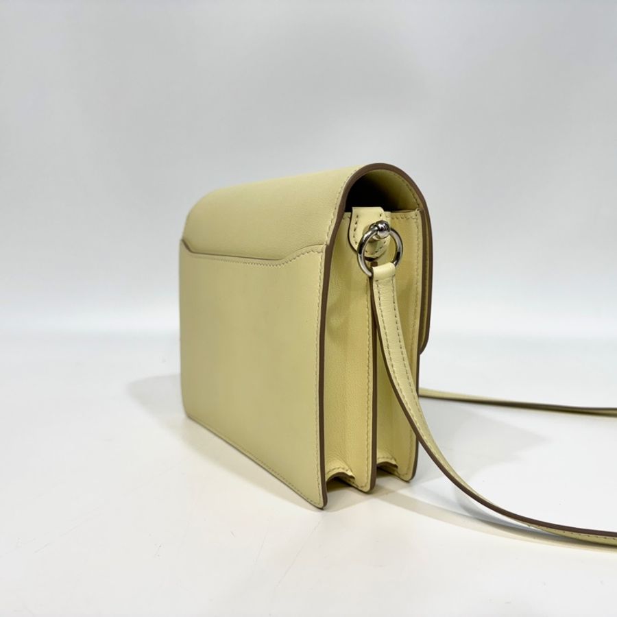 HERMES I8米爾頓黃swift銀釦Roulis Mini 18豬鼻包H079195-3