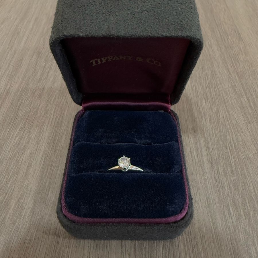 Tiffany&Co 鉑金 PT950 鑽石 鑽戒 0.23CT 戒指 婚戒-0