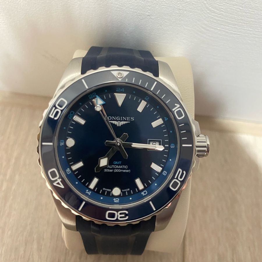 浪琴 HYDROCONQUEST GMT 藍色面盤 陶瓷錶圈-0