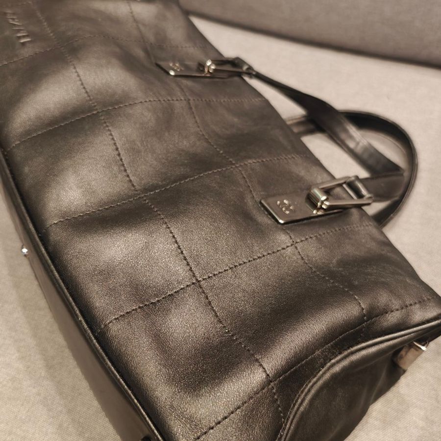 特價出清日本帶回中古vintage 香奈兒牛皮保齡球包-8