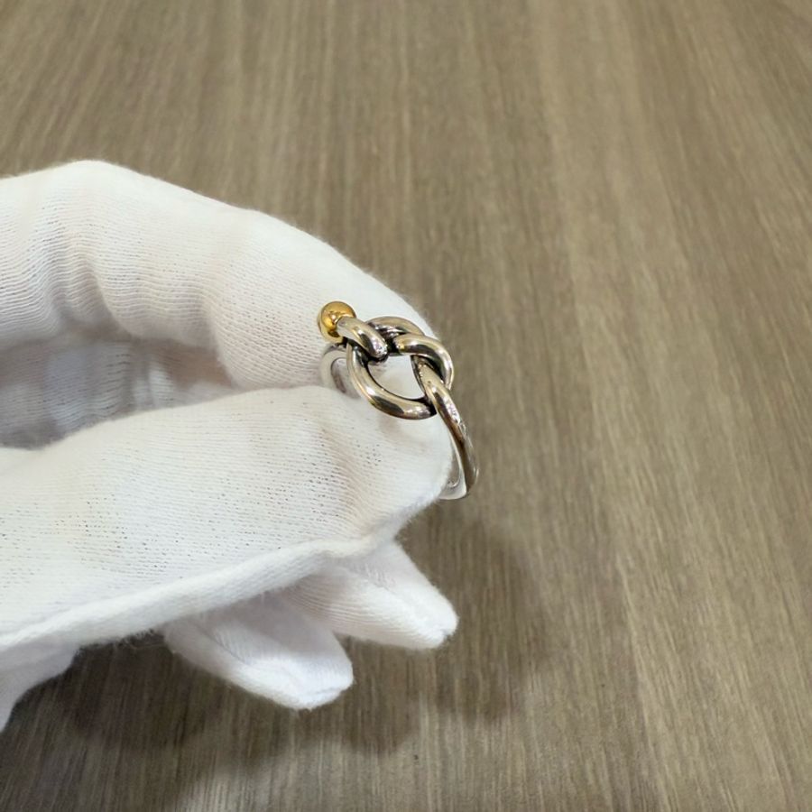 Tiffany 925純銀 18K金 球形 戒指-0