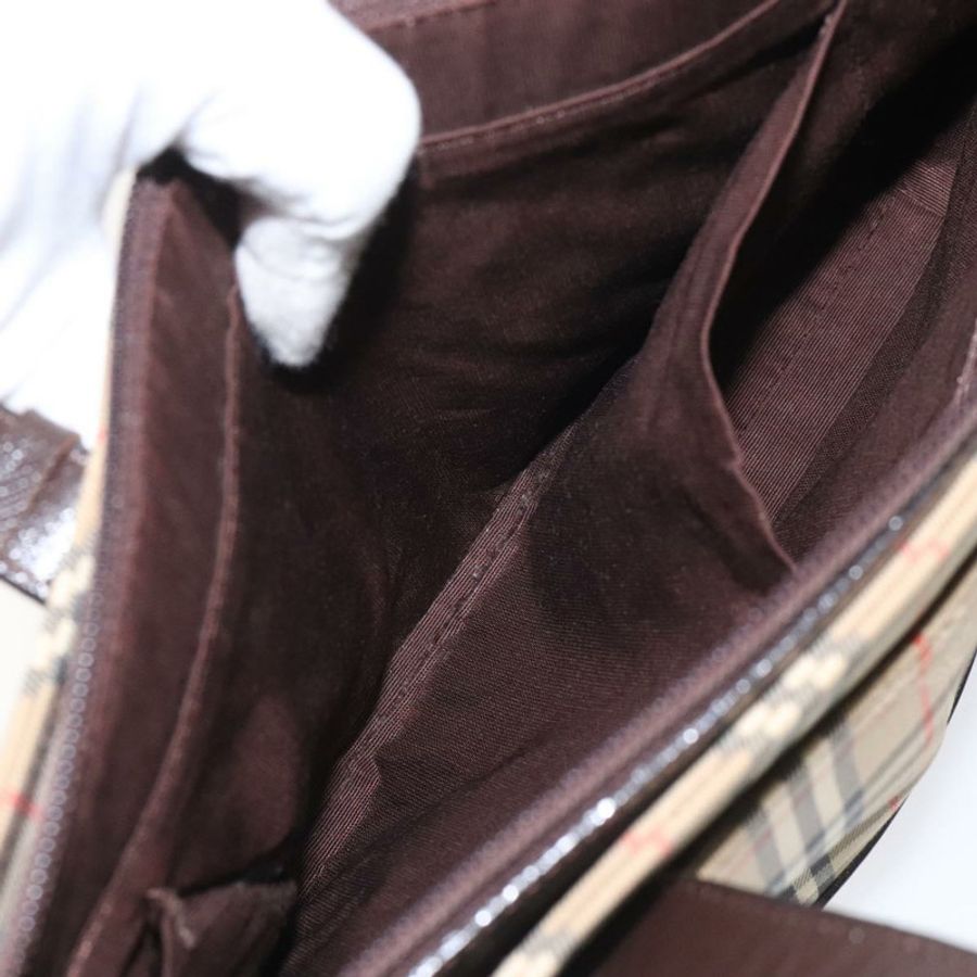 【日本直送】BURBERRY Nova 格紋手提包 帆布 米色 棕色 金色 正品 BD238-19